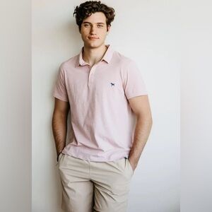 Simply Southern Simply Men’s Orchid Polo Shirt, Sz XL, Baby Pink Heather Golf